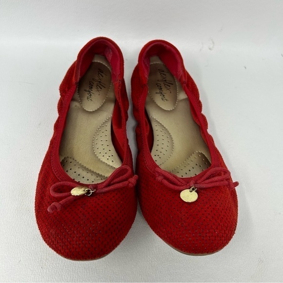 Dexflex Comfort Womens Red Perforated Slip On Ballet Flats Size 6 - Picture 7 of 13